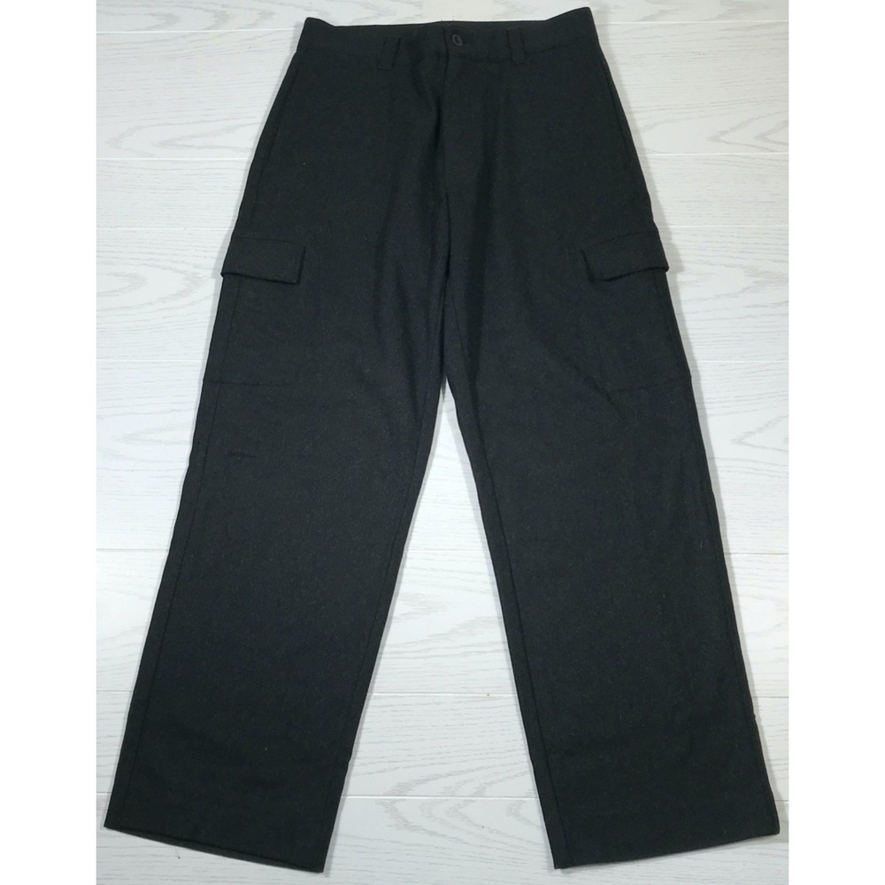 Gap Wool Cargo Pants Men 30x30 Black Straight Leg Classic Fit Trouser Preppy Y2K